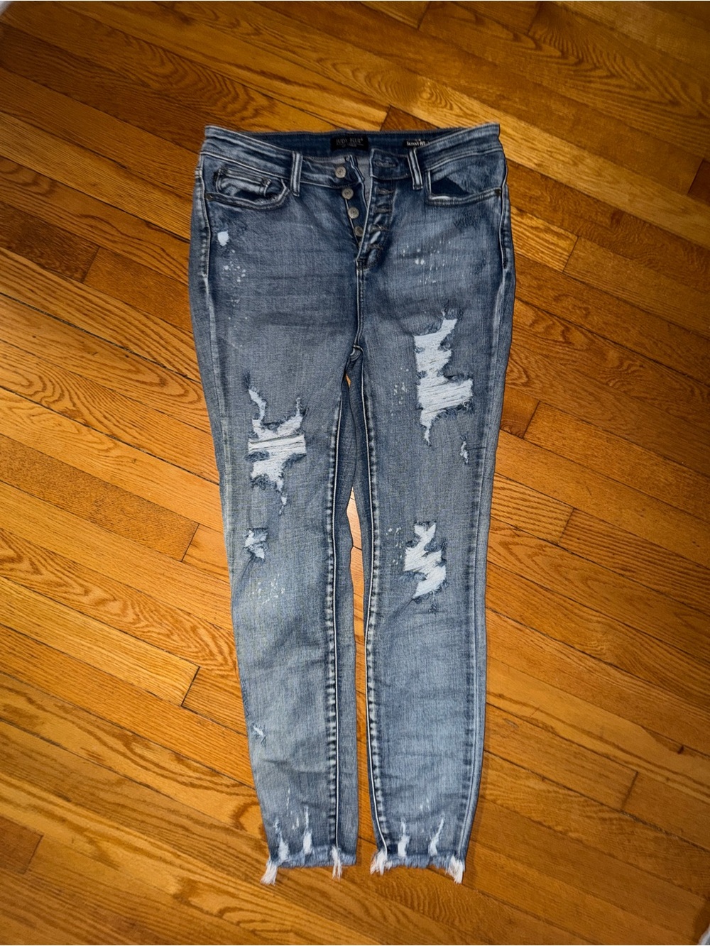 Judy Blue Distressed Blue Skinny Jeans sz 9/29